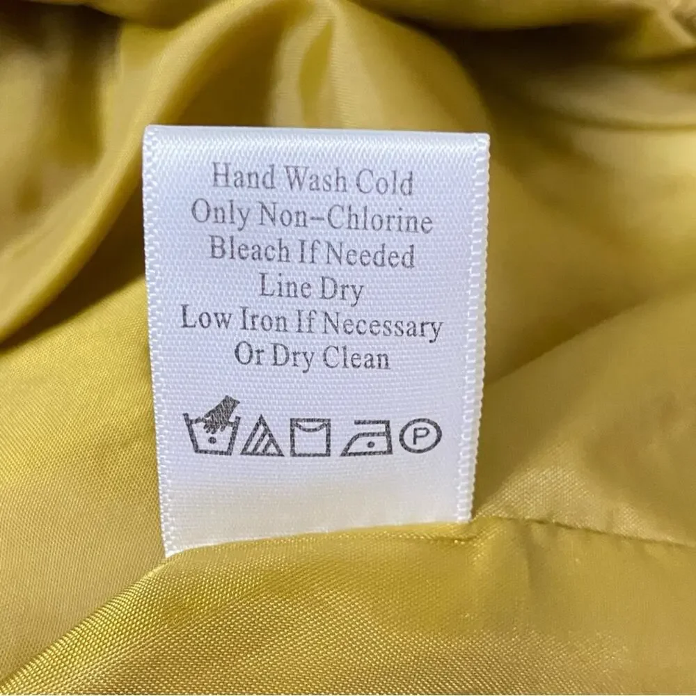 Coldwater Creek Mustard Yellow Drawstring Scrunch Snap Jacket Women’s Size 4-6